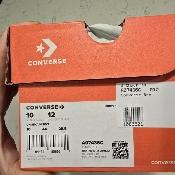 Converse Chuck 70 Low Top Vintage Canvas Shoes Brown Mens 10 Embroidered NEW - Picture 9 of 12